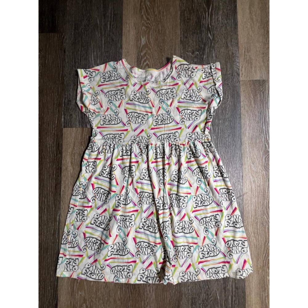Pink Floyd Dress‎ Kids Size M 7/8 White Good All Over Print Rock Band Tee